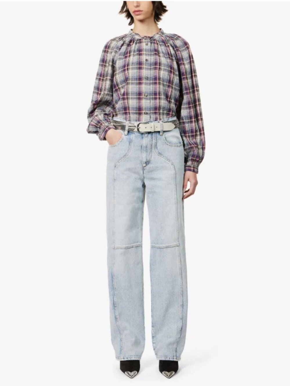 ISABEL MARANT ETOILE VALERIA STRAIGHT LEG JEANS IN FADED WASH SIZE EU 34 / US 2